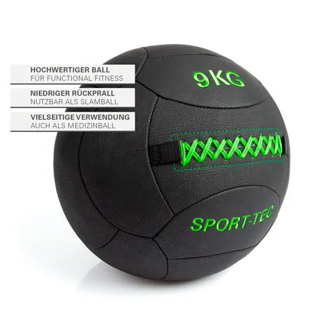 Sport-Tec Wall Ball Robusta, 35 cm, 9 kg, green