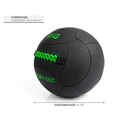 Sport-Tec Wall Ball Robusta, 35 cm, 9 kg, green