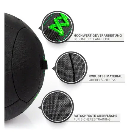 Sport-Tec Wall Ball Robusta, 35 cm, 9 kg, green