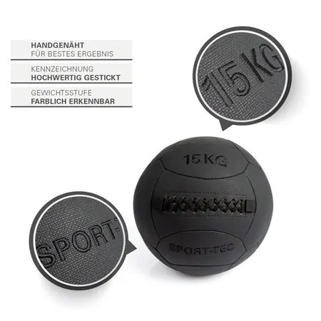 Sport-Tec Wall Ball Robusta, 35 cm, 15 kg, black
