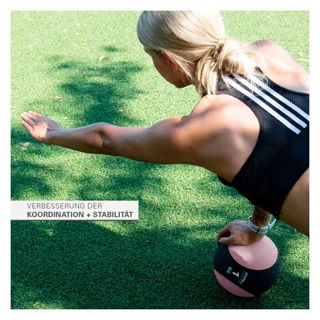 Sport-Tec medicine ball  19 cm, 1 kg, pink