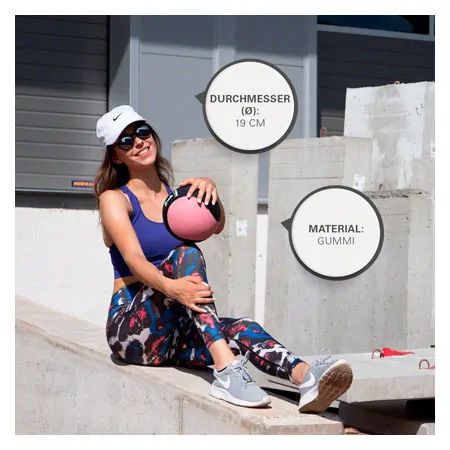 Sport-Tec medicine ball  19 cm, 1 kg, pink