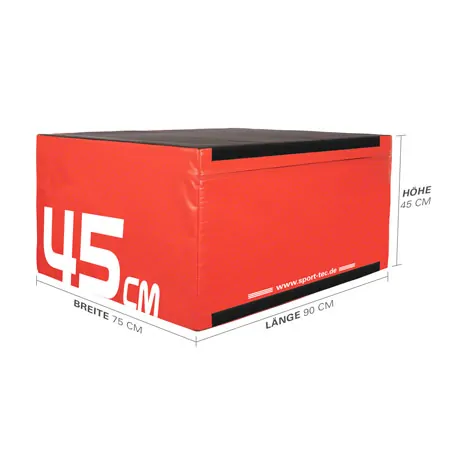 Sport-Tec Jumping Trainer Soft Plyo Box, 45 cm, stackable, red