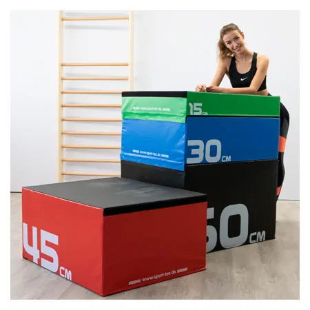Sport-Tec Jumping Trainer Soft Plyo Box Set, 4 pcs, stackable, 15-60 cm