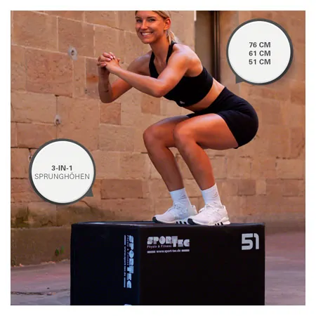 Sport-Tec Jumping Trainer 3-in-1 Soft Plyo Box, 76x61x51 cm