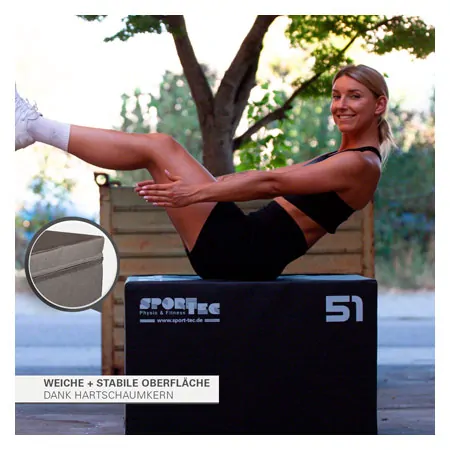 Sport-Tec Jumping Trainer 3-in-1 Soft Plyo Box, 76x61x51 cm