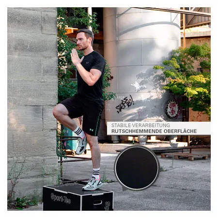 Sport-Tec jumping trainer 3-in-1 Plyo Box made of wood, 75x60x50 cm