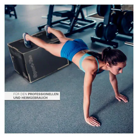 Sport-Tec jumping trainer 3-in-1 Plyo Box made of wood, 75x60x50 cm