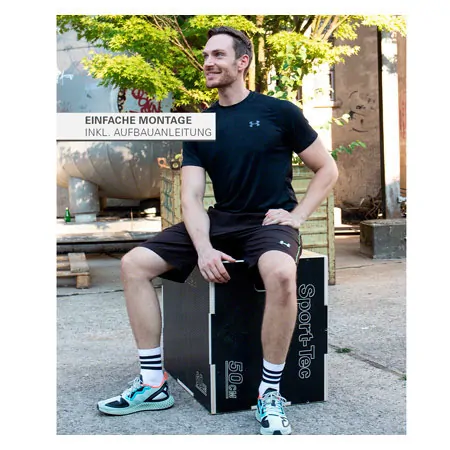 Sport-Tec jumping trainer 3-in-1 Plyo Box made of wood, 75x60x50 cm