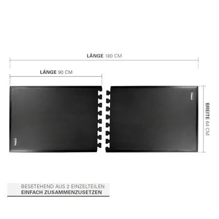 Sport-Tec anti-tiredness mat, 2 modules  90 cm, 180x65x1,3 cm, black