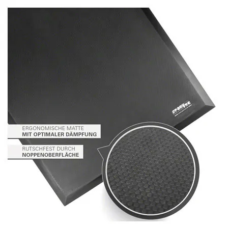 Sport-Tec anti-tiredness mat, 2 modules  90 cm, 180x65x1,3 cm, black