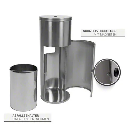 Sport-Tec disinfection wipes dispenser, stainless steel incl. 400 wipes