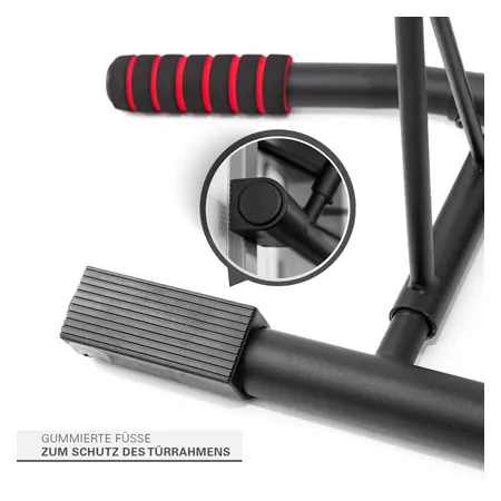 Sport-Tec door rack chin-up bar foldable, 117x28 cm, incl. 2 power ropes + 2 snap hooks