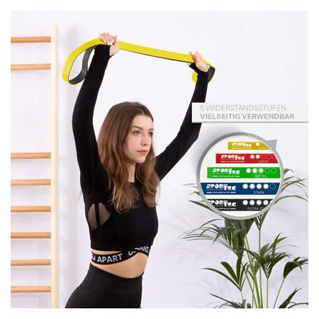 Sport-Tec Powerband made of latex, 104x1,3 cm, extra light, yellow