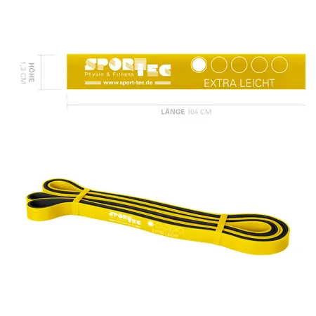 Sport-Tec Powerband made of latex, 104x1,3 cm, extra light, yellow