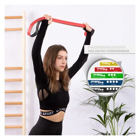 Sport-Tec Powerband made of latex, 104x2,2 cm, light, red