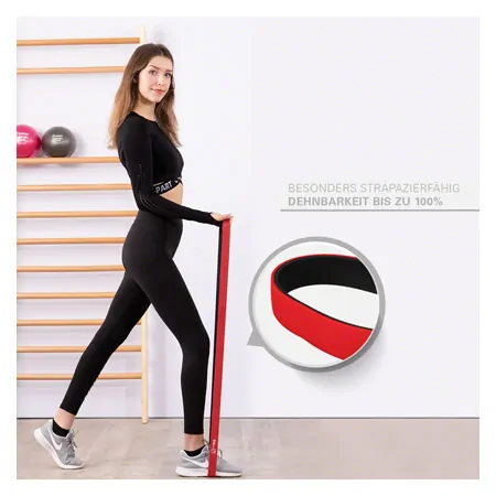 Sport-Tec Powerband made of latex, 104x2,2 cm, light, red