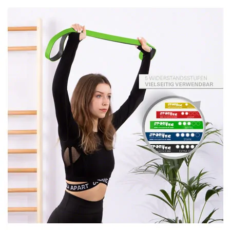 Sport-Tec Powerband made of latex, 104x3,2 cm, medium, green