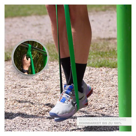 Sport-Tec Powerband made of latex, 104x3,2 cm, medium, green