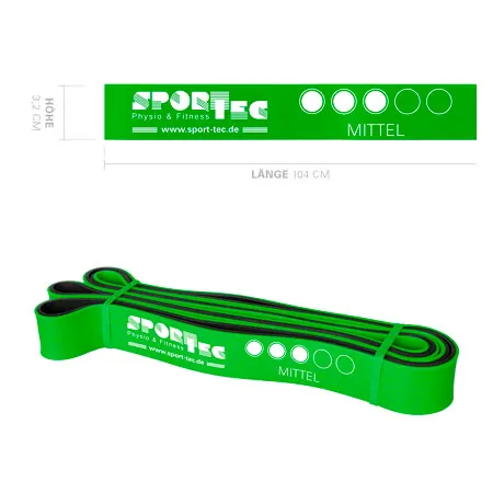 Sport-Tec Powerband made of latex, 104x3,2 cm, medium, green