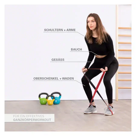 Sport-Tec Powerband made of latex, set of 5, 104 cm, 5 strengths