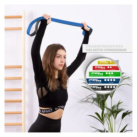 Sport-Tec Powerband made of latex, set of 5, 104 cm, 5 strengths