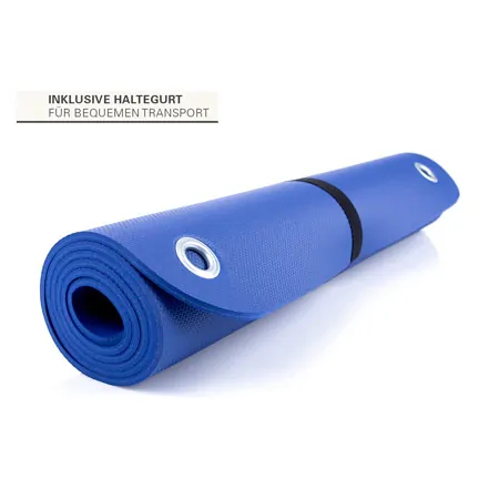 Pilates and yoga mat incl. eyelets, LxWxH 180x60x0.6 cm, blue
