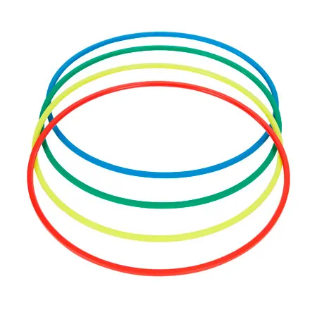  gymnastics hoops plastic, set of 4,  60 cm, 1x each blue, green, red, yellow