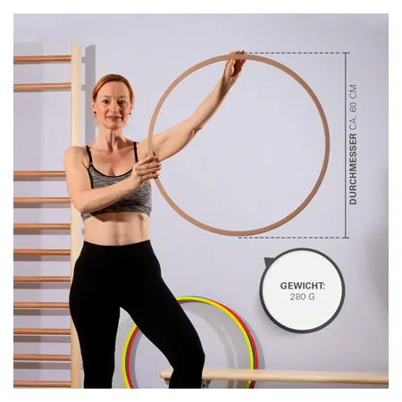 wooden gymnastics hoops, set of 4,  60 cm