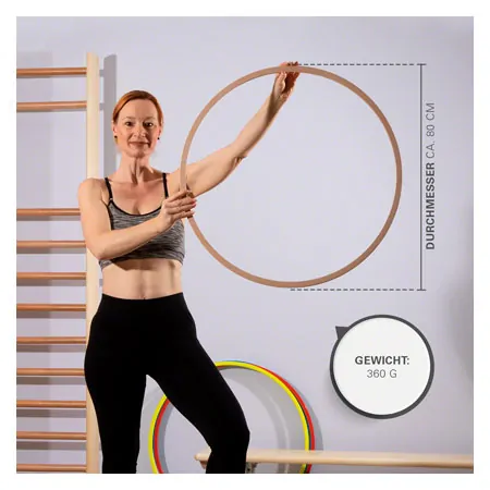 wooden gymnastics hoops, set of 4, 1x each  60 cm,  70 cm,  80 cm,  90 cm