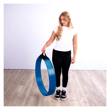 Plastic gymnastic hoops, set of 10, 70 cm diameter, with carrying handle
