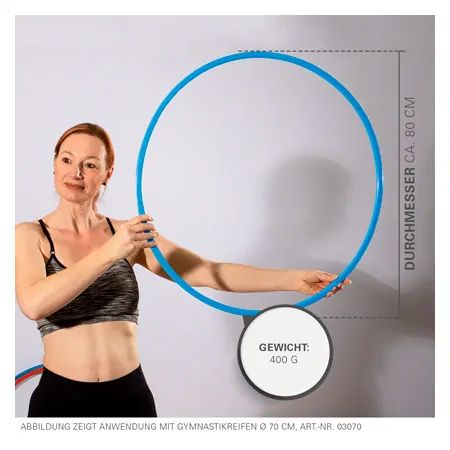 Gymnastic hoops made of plastic,  80 cm, 400 g