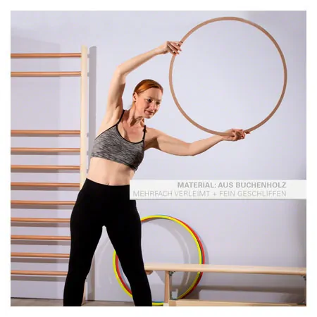 Wooden gymnastic hoop,  90 cm