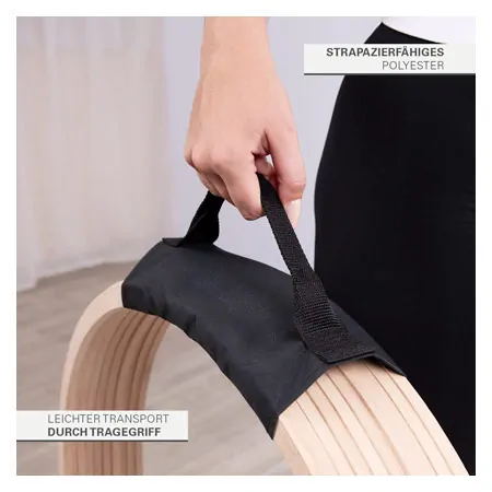 Wooden gymnastic hoops, set of 10, � 60 cm, incl. carrying handle