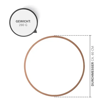 Wooden gymnastic hoops, set of 10, � 60 cm, incl. carrying handle