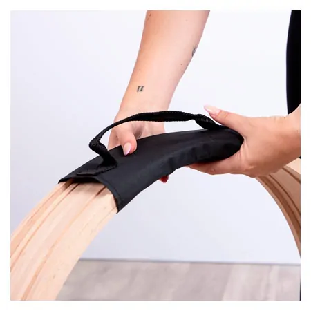 Wooden gymnastic hoops, set of 10, � 60 cm, incl. carrying handle