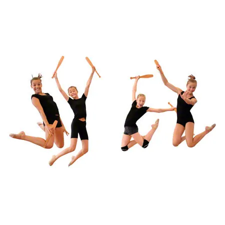 Gymnastic club made of hardwood, set of 2, 36 cm