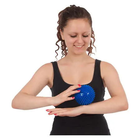 Spiky massage ball,  10 cm, blue