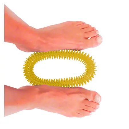 Spiky massage ring,  16 cm, yellow