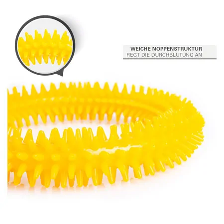 Spiky massage ring, � 16 cm, yellow