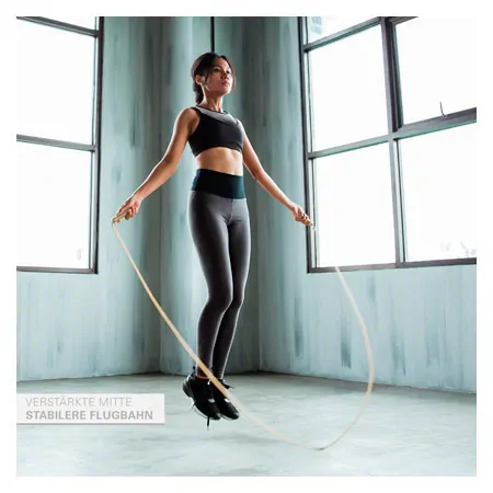 Skipping rope made of hemp with wooden handle 280 cm