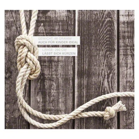 Swing rope made of hemp with reinforced centre, 280 cm