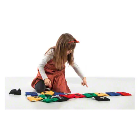 Beanbags with numbers-set, 12x12 cm, 15 pieces.