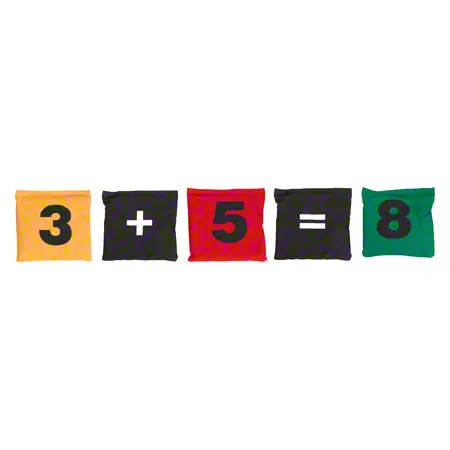 Beanbags with numbers-set, 12x12 cm, 15 pieces.