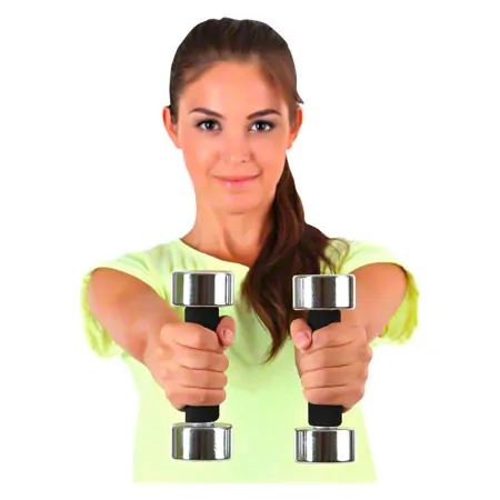 Chrome dumbbell w. foam rubber handle, 2 kg, piece