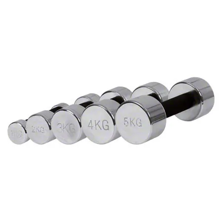 Chrome dumbbell w. foam rubber handle, 2 kg, piece