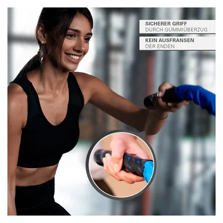 Fitness cable Battle Rope coated,  3 cm x 25 m, blue, 8,75 kg