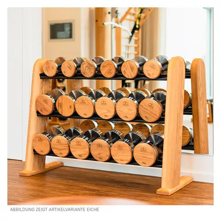 NOHRD DumbBells dumbbell set, 18 dumbbells 5 - 25 kg incl. rack, Shadow