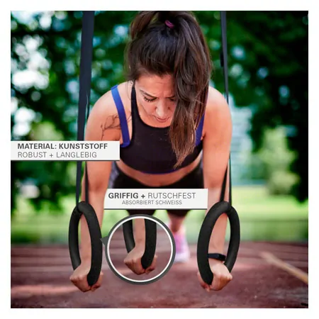 Sport-Tec outdoor gymnastic rings made of plastic incl. adjustable straps