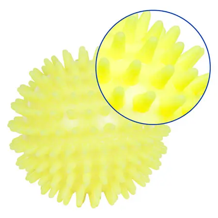 Spiky Massage Ball,  8 cm, neon-yellow, soft